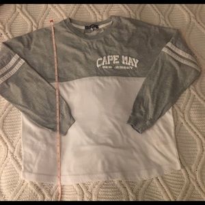 Long Sleeved Grey and White Top